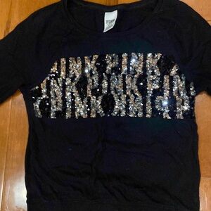 Victoria secret PINK size extra small black long sleeve shirt with sequins
